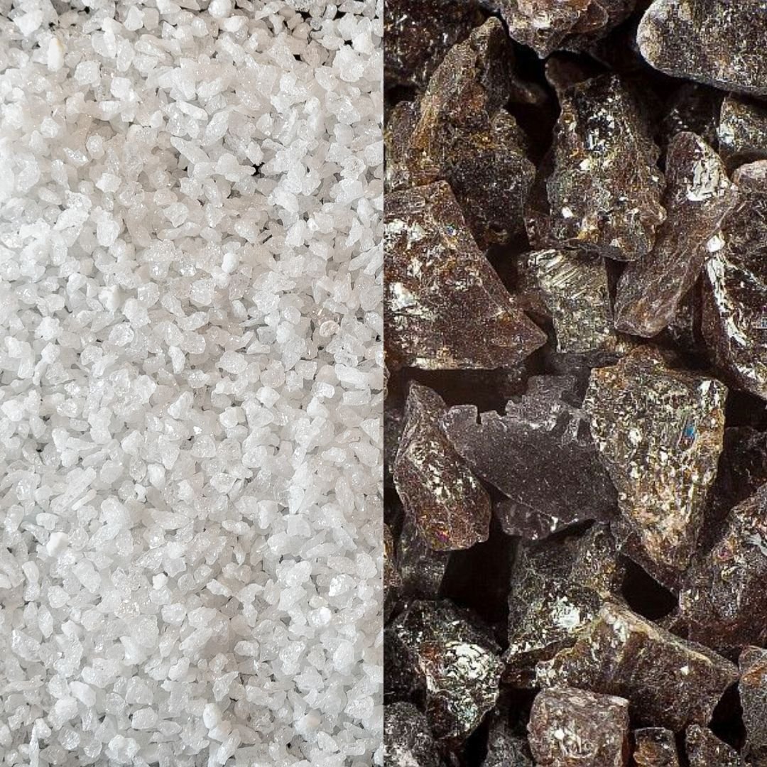 Brown & White Aluminum Oxide Grit
